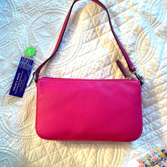 Worthington NWT Bright Pink Handbag Wristlet or Shoulder Bag 2 in One - Picture 3 of 13